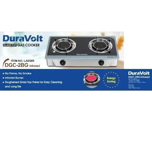 photo of DURAVOLT GLASS TABLE TOP GAS COOKER  DGC-2BG  LA056R