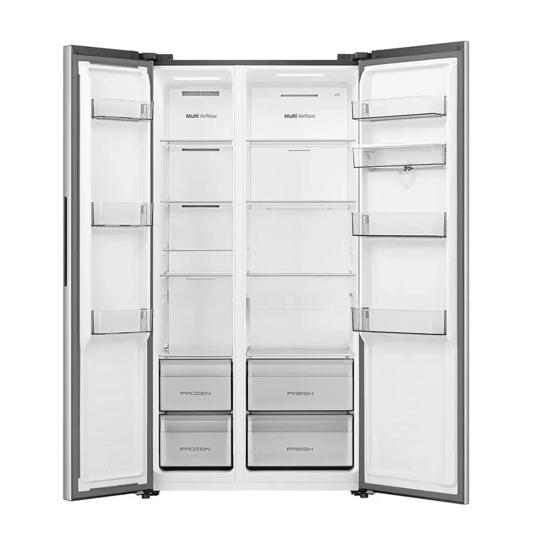 photo of HISENSE SIDE BY SIDE REFRIGERATOR WITH DISPENSER SILVER 529L