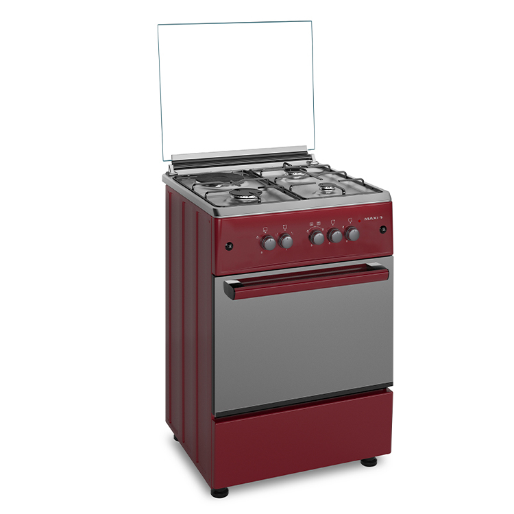 MAXI STANDING 60X60 GAS COOKER 3+1 RED