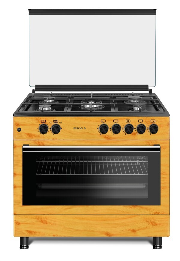 MAXI STYLE STANDING GAS COOKER 60X90 5 BURNER WOOD TR MAXI60X90TR5BWD