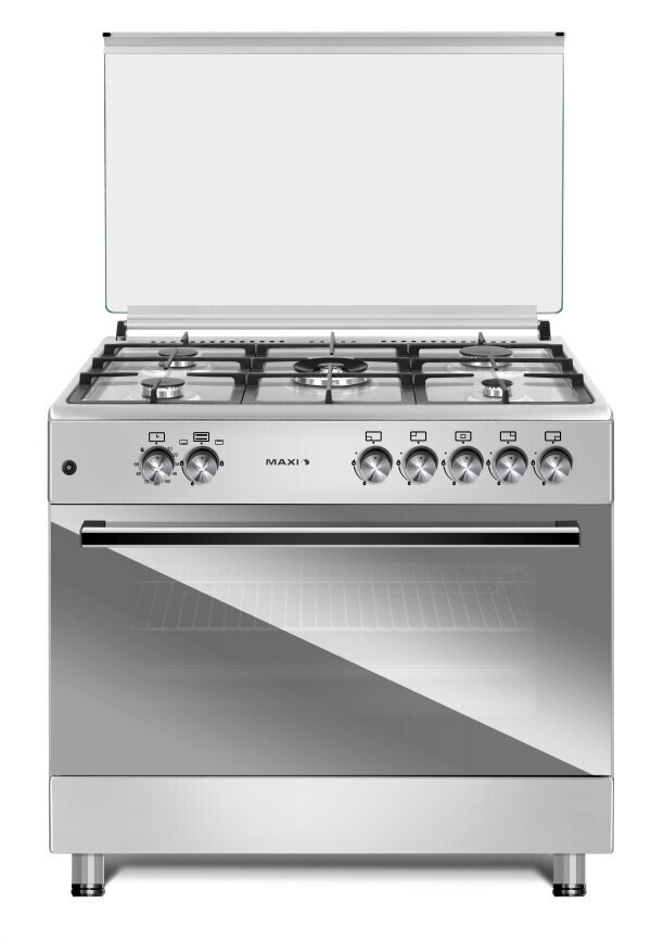 MAXISTYLE STANDING GAS COOKER 90X60 5 BURNER INOX[F9S50G2]