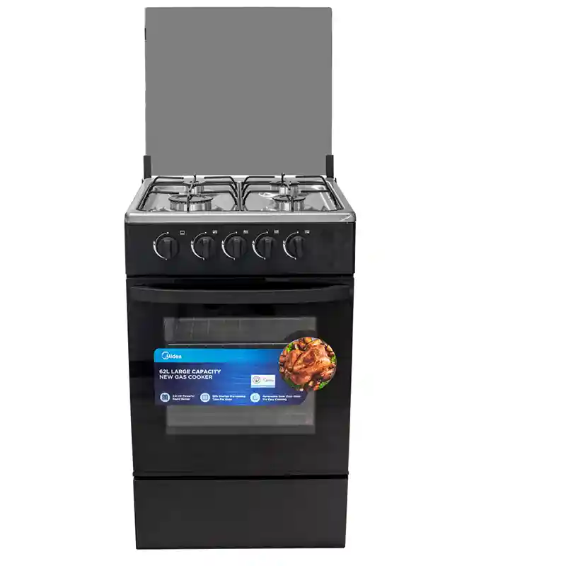 MIDEA STANDING GAS COOKER 50/55 BLACK BODY GLASS