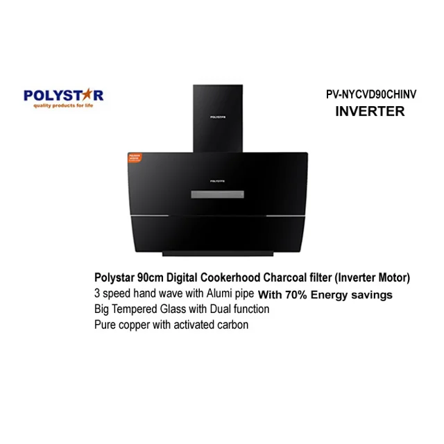POLYSTAR RANGE HOOD 90MM DIGITAL COOKERHOOD INVERTER MOTOR CONTROL PV-NYCVD90CHINV