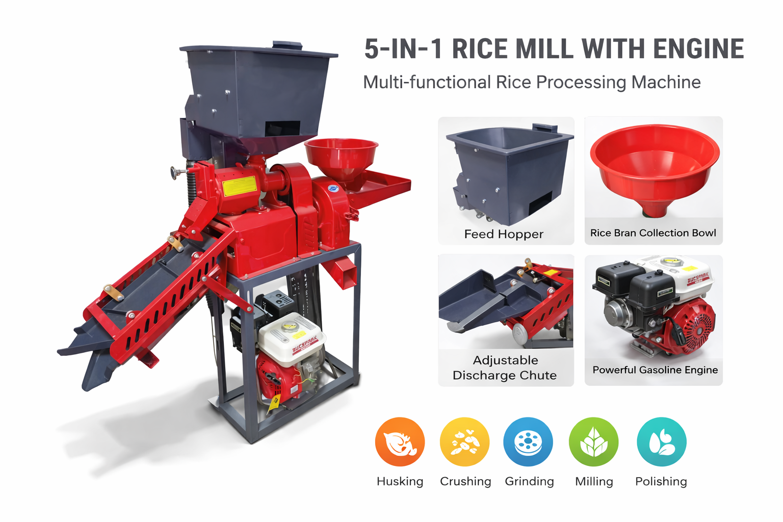 photo of RETO RICE MILL 5 IN 1 WITH ENGINE