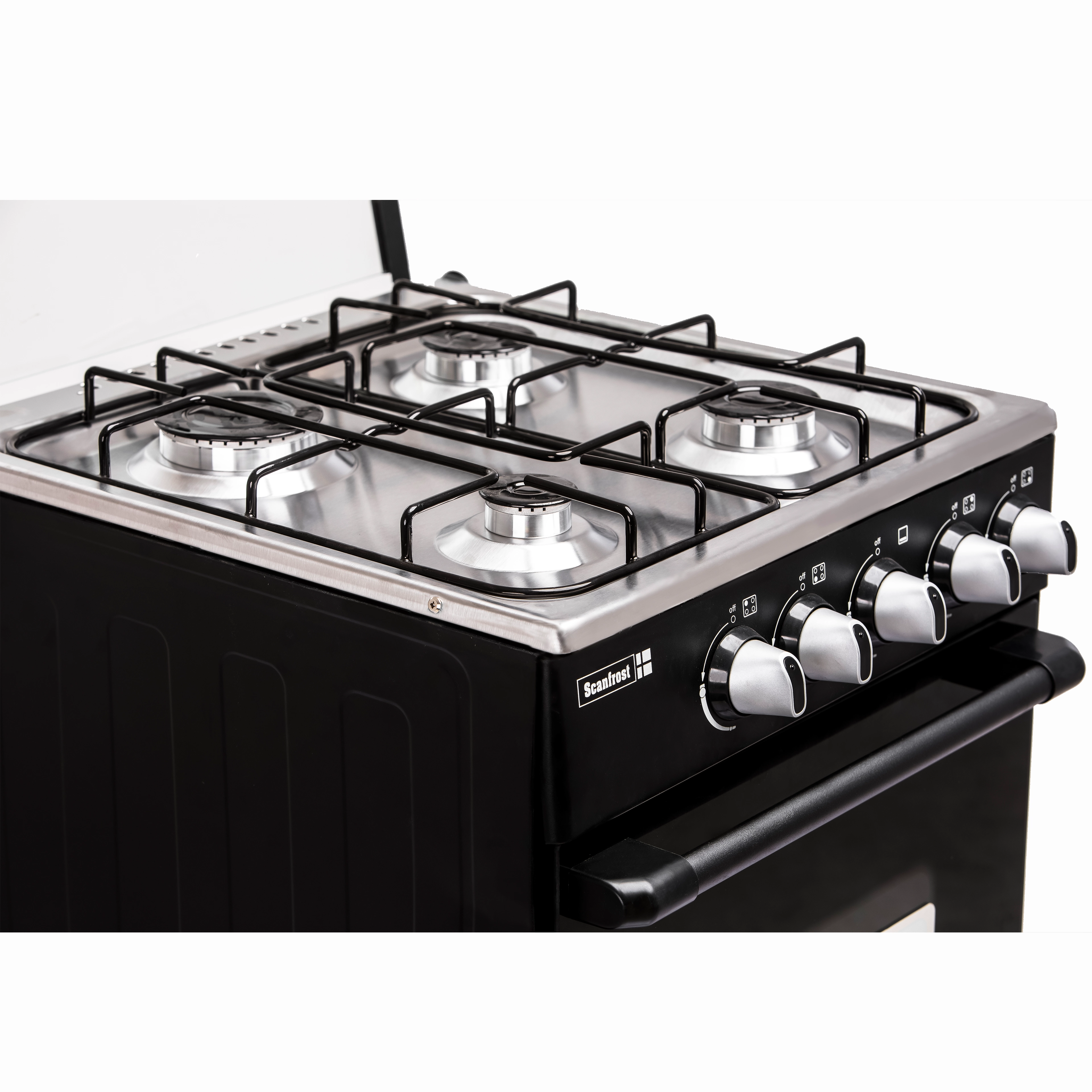 photo of SCANFROST GAS COOKER 50X55 4 BURNERS SFC5402B BLACK 
