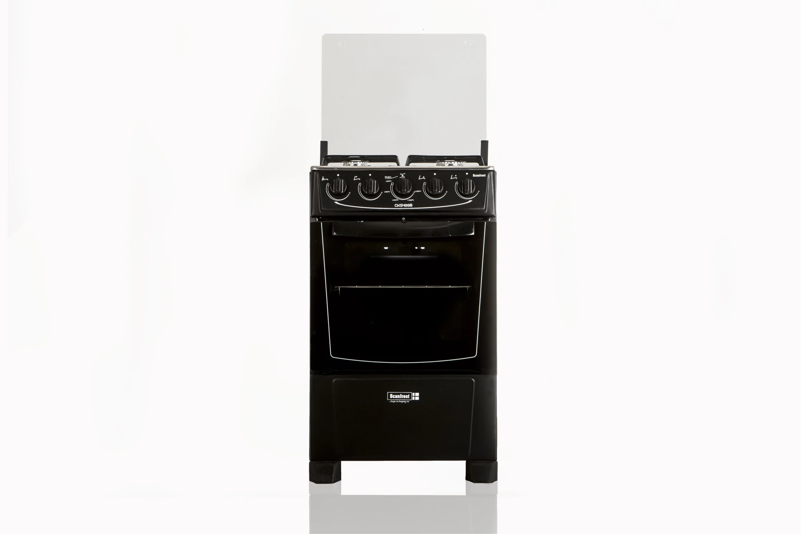 SCANFROST GAS COOKER 4 BURNERS CK5400B BLACK
