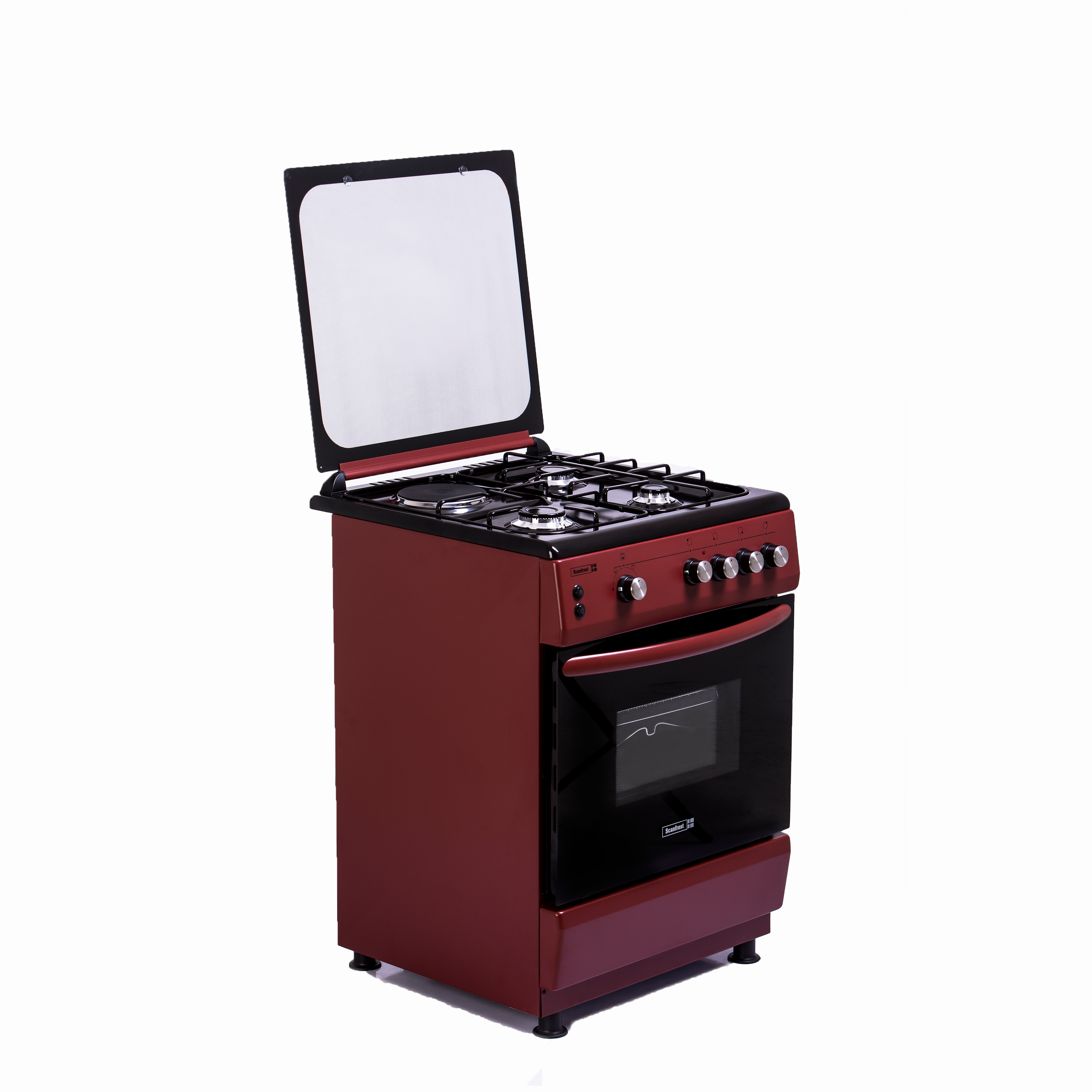 photo of SCANFROST GAS COOKER 60X60 3+1 RED CK6302R