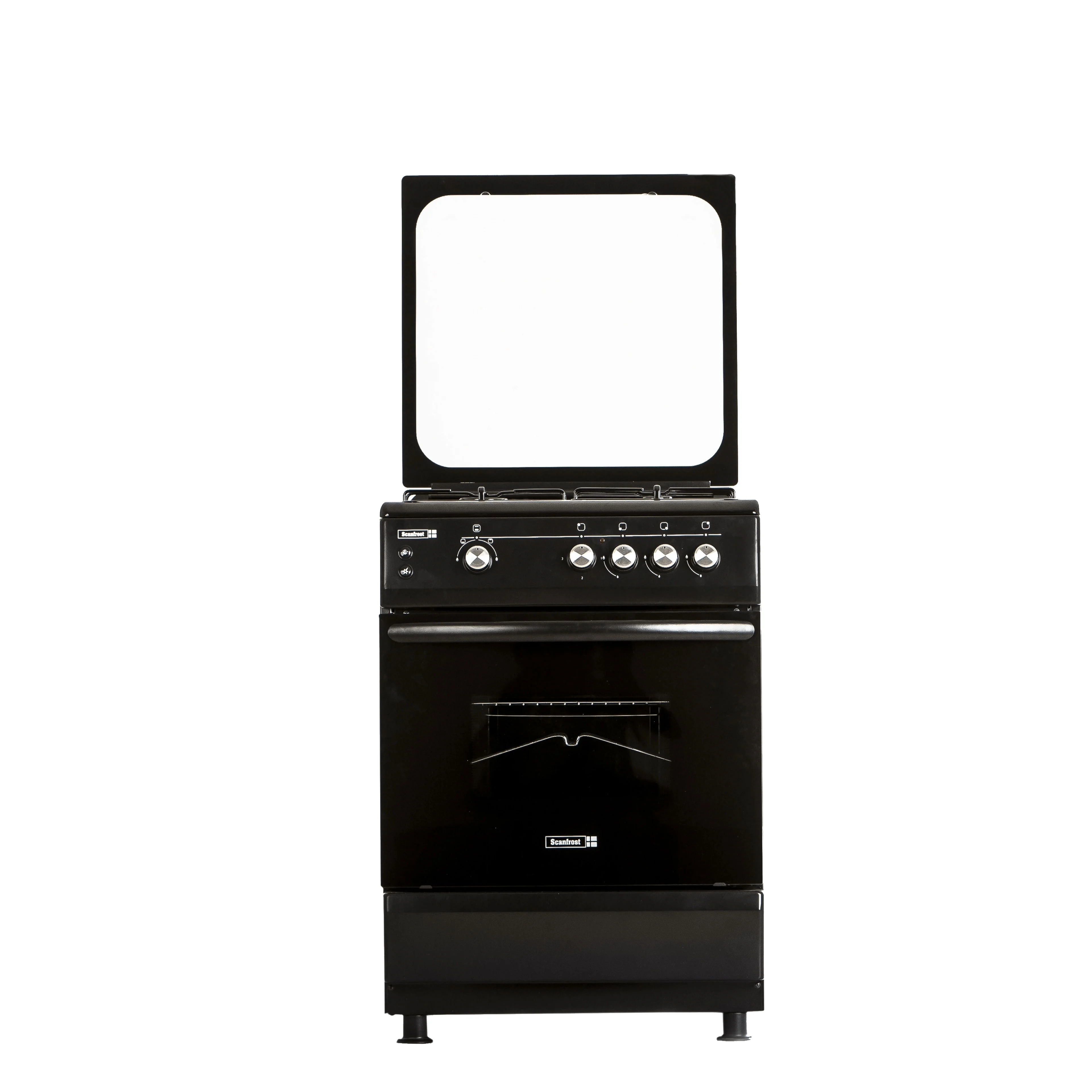 SCANFROST GAS COOKER 60X60 CK6302B 3+1 BLACK