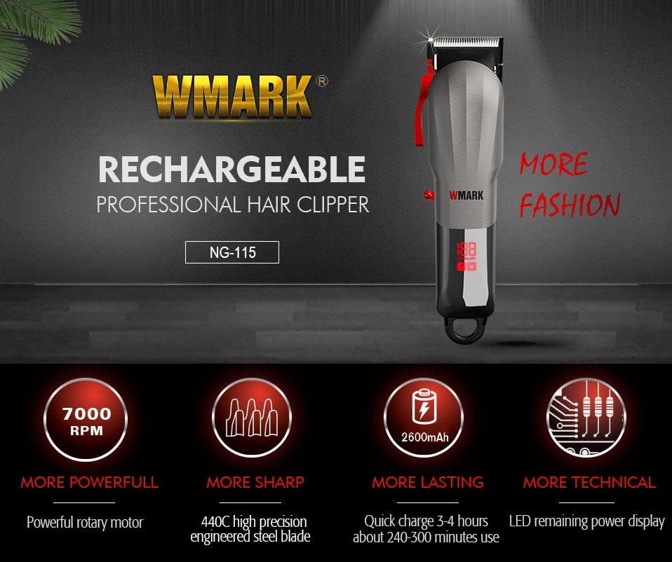 photo of WMARK PROFESSIONIAL HAIR CLIPPER WITH MAGIC TAPPER NG-115